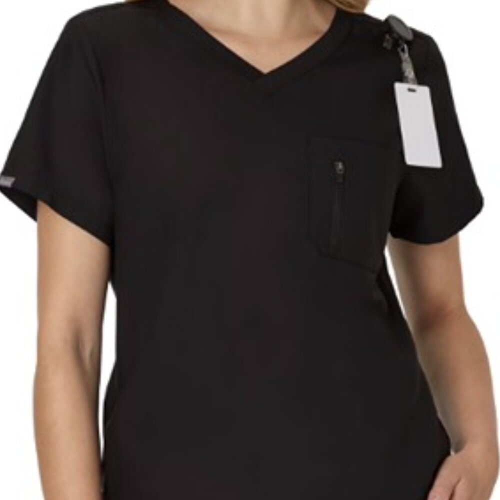 Short Sleeve V-Neck 1-Pkt ScrubsTop, Style HWP102 (M)